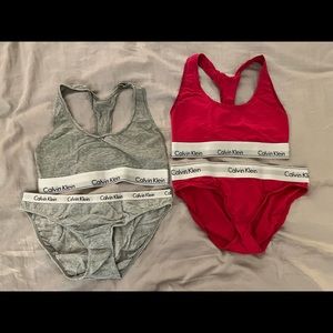 Lot of Calvin Klein CK1 sports bralette and panty sets (8x) + extras - size M